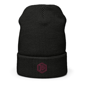 Pink Outline Hexagon Waffle beanie